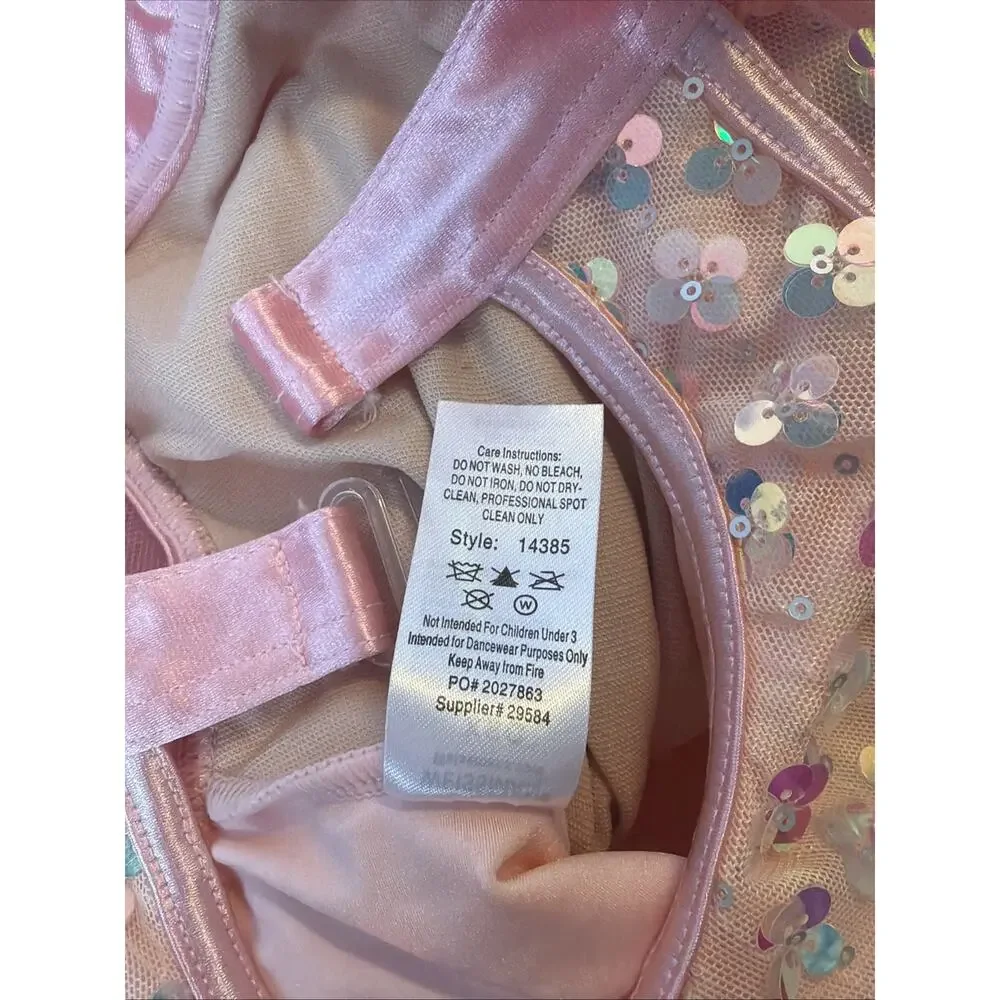WEISSMAN Pink Sequin Tutu Dress Girls Party Dance Recital Princess 5-Pc Lot XSC